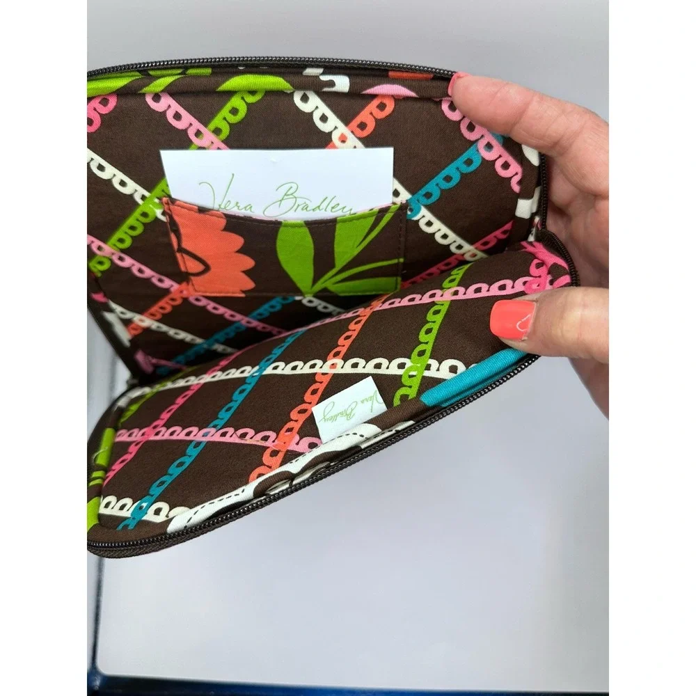 VERA‎ BRADLEY Tablet E Reader Case Lola Pattern Brown Multi Zippered Quilted New